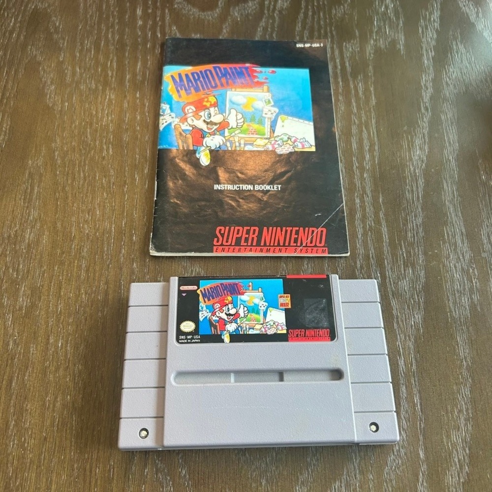 Mario Paint SNES Super Nintendo Game Cartridge and Manual SNS-MP-USA-1